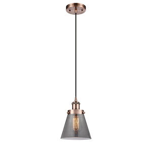 Cone - 1 Light Cord Hung Mini Pendant-9 Inch Tall and 6 Inch Wide - 1290023