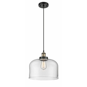 Bell - 1 Light Cord Hung Mini Pendant In Industrial Style-11.38 Inches Tall and 12 Inches Wide