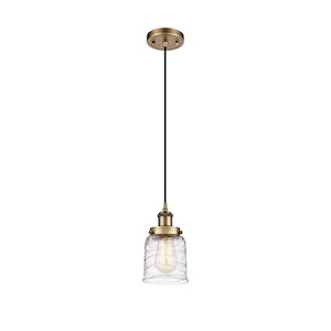 Bell - 1 Light Cord Hung Mini Pendant In Industrial Style-10 Inches Tall and 5 Inches Wide