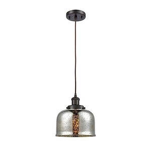 Bell - 1 Light Cord Hung Mini Pendant In Industrial Style-10 Inches Tall and 8 Inches Wide