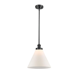 Cone - 1 Light Stem Hung Mini Pendant In Industrial Style-10 Inches Tall and 12 Inches Wide - 1290042