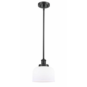 Bell - 1 Light Stem Hung Mini Pendant In Industrial Style-10 Inches Tall and 8 Inches Wide