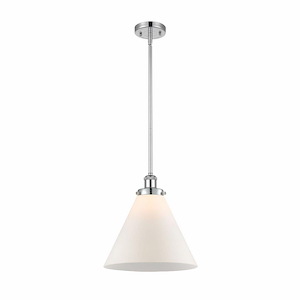 Cone - 1 Light Stem Hung Mini Pendant In Industrial Style-10 Inches Tall and 12 Inches Wide - 1325875