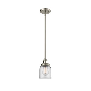 Bell - 1 Light Stem Hung Mini Pendant In Industrial Style-10 Inches Tall and 5 Inches Wide