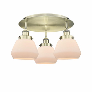 Fulton - 3 Light Flush Mount In Art Deco Style-8 Inches Tall and 18.25 Inches Wide