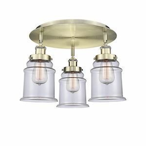 Canton - 3 Light Flush Mount In Industrial Style-10.75 Inches Tall and 17.75 Inches Wide