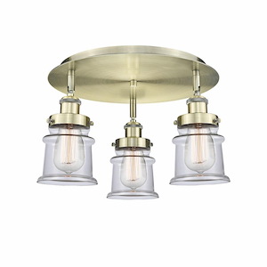 Canton - 3 Light Flush Mount In Industrial Style-9 Inches Tall and 17 Inches Wide