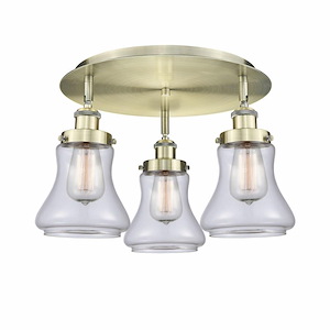 Bellmont - 3 Light Flush Mount In Art Deco Style-9.75 Inches Tall and 17.75 Inches Wide - 1330353