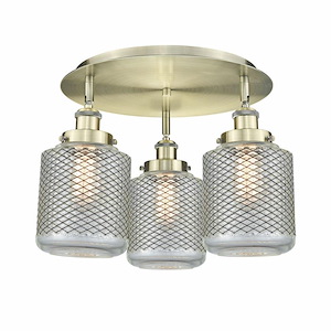 Edison - 3 Light Flush Mount In Industrial Style-9.5 Inches Tall and 17.75 Inches Wide - 1330341