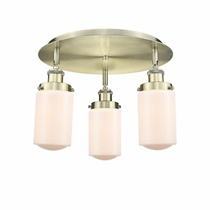 Dover - 3 Light Flush Mount In Art Deco Style-10 Inches Tall and 16.25 Inches Wide