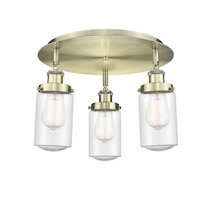 Dover - 3 Light Flush Mount In Art Deco Style-10 Inches Tall and 16.25 Inches Wide - 1330342