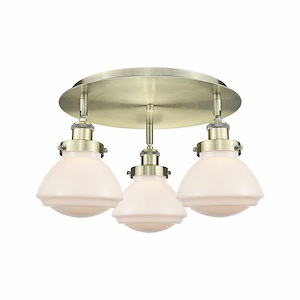 Olean - 3 Light Flush Mount In Art Deco Style-8 Inches Tall and 18.25 Inches Wide - 1330375