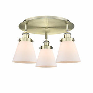 Cone - 3 Light Flush Mount In Art Deco Style-9.25 Inches Tall and 18 Inches Wide - 1330442