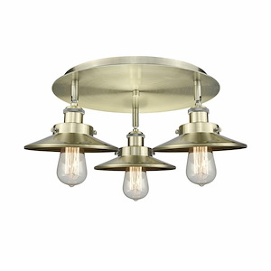 Ballston Urban - 3 Light Flush Mount In Industrial Style-5.5 Inches Tall and 19.75 Inches Wide - 1330380