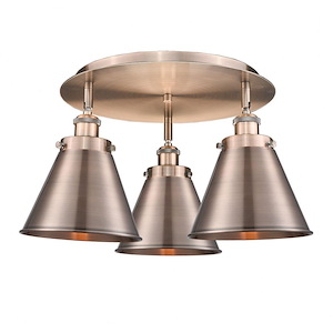 Ballston Urban - 3 Light Flush Mount In Industrial Style-9.63 Inches Tall and 17.75 Inches Wide