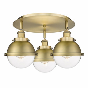 Ballston Urban - 3 Light Flush Mount In Art Deco Style-10.75 Inches Tall and 18.25 Inches Wide - 1330356