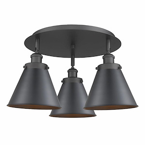 Ballston Urban - 3 Light Flush Mount In Industrial Style-9.63 Inches Tall and 19.75 Inches Wide - 1330381