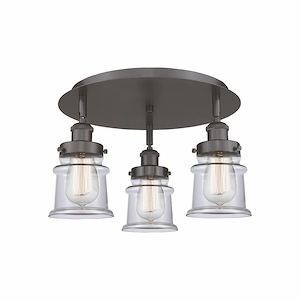 Canton - 3 Light Flush Mount In Industrial Style-9 Inches Tall and 17 Inches Wide - 1330440