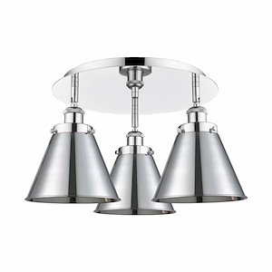 Ballston Urban - 3 Light Flush Mount In Industrial Style-9.63 Inches Tall and 19.75 Inches Wide