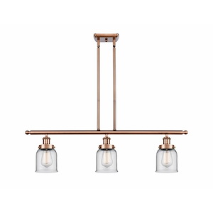 Bell - 3 Light Stem Hung Island In Industrial Style-10 Inches Tall and 36 Inches Wide