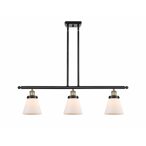 Cone - 3 Light Stem Hung Island In Industrial Style-10 Inches Tall and 36 Inches Wide
