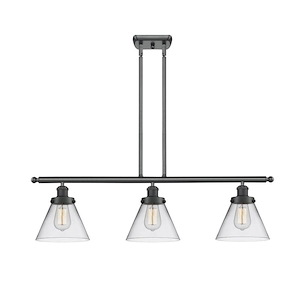 Cone - 3 Light Stem Hung Island-11 Inch Tall and 36 Inch Wide - 1290106