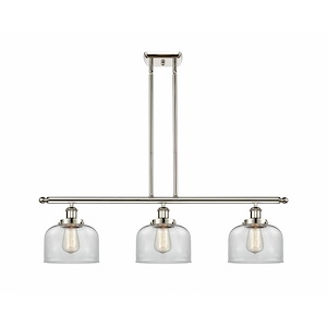 Bell - 3 Light Stem Hung Island In Industrial Style-11 Inches Tall and 36 Inches Wide