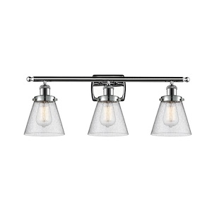 Cone - 3 Light Bath Vanity In Industrial Style-11 Inches Tall and 26 Inches Wide