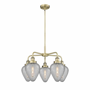Geneseo - 5 Light Stem Hung Chandelier In Industrial Style-15 Inches Tall and 24 Inches Wide