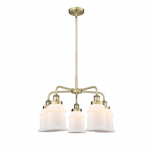 Canton - 5 Light Stem Hung Chandelier In Industrial Style-16.25 Inches Tall and 24 Inches Wide - 1330358