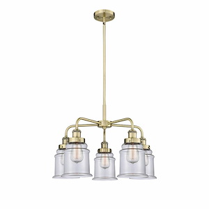 Canton - 5 Light Stem Hung Chandelier In Industrial Style-16.25 Inches Tall and 24 Inches Wide - 1330358