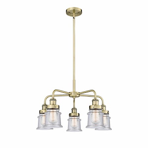 Canton - 5 Light Stem Hung Chandelier In Industrial Style-14.5 Inches Tall and 23.25 Inches Wide