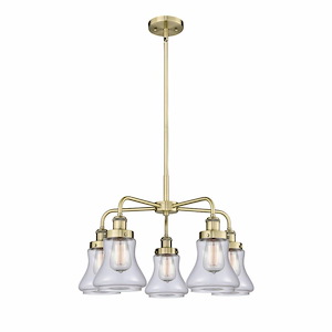 Bellmont - 5 Light Stem Hung Chandelier In Art Deco Style-15.25 Inches Tall and 24 Inches Wide