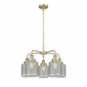 Edison - 5 Light Stem Hung Chandelier In Industrial Style-15 Inches Tall and 24 Inches Wide - 1330377