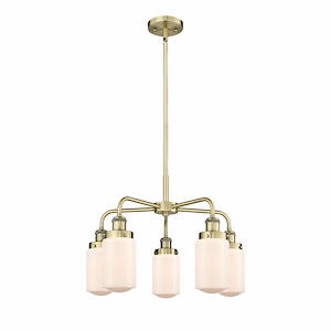 Dover - 5 Light Stem Hung Chandelier In Art Deco Style-15.5 Inches Tall and 22.5 Inches Wide - 1330405