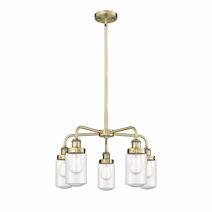 Dover - 5 Light Stem Hung Chandelier In Art Deco Style-15.5 Inches Tall and 22.5 Inches Wide - 1330405