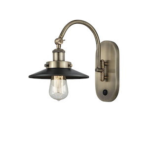 Railroad - 1 Light Adjustable Swing Arm Wall Sconce-11 Inch Tall and 8 Inch Wide - 1427990