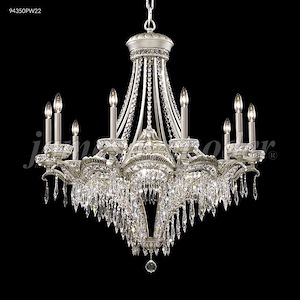 Dynasty Cast Brass - 13 Light Large Entry Chandelier-37 Inches Tall and 34 Inches Wide