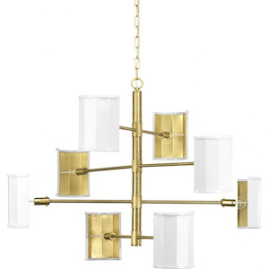 POINT DUME&#194;&#174; by Jeffrey Alan Marks for Progress Lighting Wandermere Collection Brushed Brass Eight-Light Chandelier
