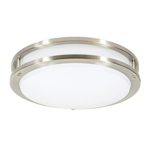 18W LED Round Double Ring Flush Mount-4.75 Inches Tall and 14.75 Inches Wide