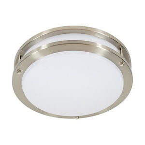 15W LED Round Double Ring Flush Mount-3.75 Inches Tall and 12 Inches Wide