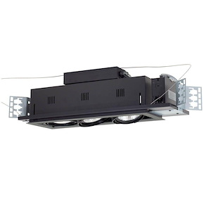 Three Light 75W Double Gimbal Linear Recessed Line Volt Fixture