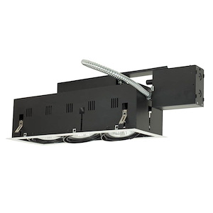 Three Light Double Gimbal Linear Recessed Line Voltage Fixture