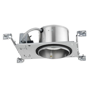 6 Inch 120V 8.6W LED 3000K 600 Lumens G4 FRPC IC Rated New Construction Recessed Housing