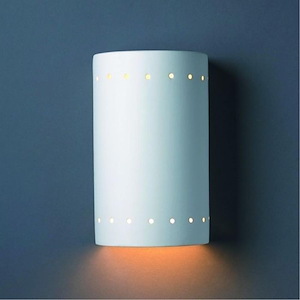 Ambiance - Small ADA Cylinder with Perfs Closed Top Outdoor Wall Sconce