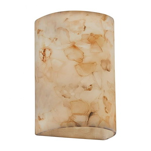 Alabaster Rocks - 9.25 Inch Small Cylinder Open Top and Bottom Wall Sconce with Alabaster Resin Shade - 922390