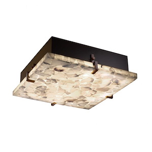Alabaster Rocks Clips - 16 Inch Square Wall/Flush Mount with Alabaster Resin Shade - 1037433