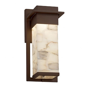 Alabaster Rocks Pacific - 12 Inch Small Outdoor Wall Sconce with Alabaster Resin Shade