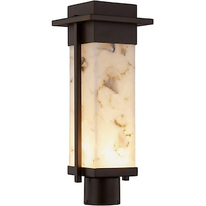 Alabaster Rocks Pacific - 7 Inch Outdoor Post Light with Rectangle Alabaster Resin Shade - 1011412