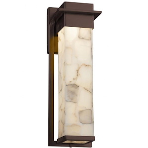 Alabaster Rocks Pacific - 16.5 Inch Large Outdoor Wall Sconce with Alabaster Resin Shade